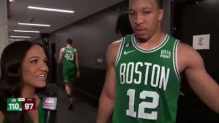 Jaylen Brown & Al Horford spanked Grant Williams during his postgame interview  | NBA on ESPN