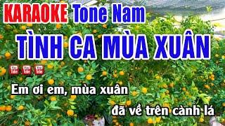 Tình Ca Mùa Xuân Karaoke Tone Nam - Nhạc Sống Thanh Ngân