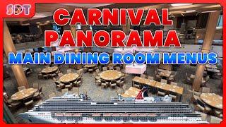 Carnival Panorama MDR menu along with gluten free and vegan