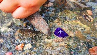Gemstones, agates, crystals, gold mines. I found the perfect purple gem