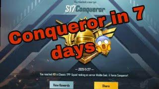 Season 17 Conqueror Pushing In Top 10 Conqueror in 7Days| PUBG Mobile |