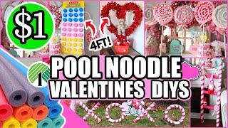 *GIANT* Dollar Tree POOL NOODLE DIYS Valentines Day 2024 (Genius Hacks)