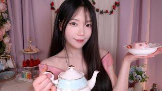 ASMR(Sub)봄맞이 티파티와 더 간지러운 좌, 우 토킹 / Spring tea party and more tickling left and right talking