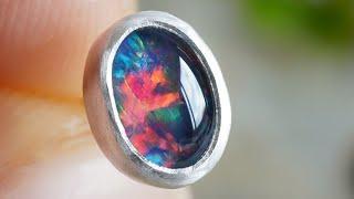 Making Bezel Set Ear Studs with Australian Opal Triplets