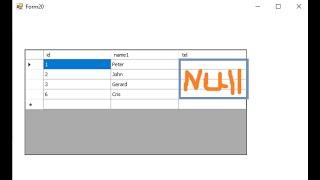 Programming in Visual Basic.net: : Retrieve only null values from database in datagridview -VB.net