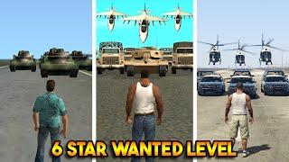 6 STAR WANTED LEVEL IN EVER GTA GAME ! (GTA 5, GTA 4, GTA SAN ANDREAS, GTA VC, GTA 3)