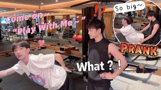 Tell Boyfriend：“Let's Do Something You Like…”  Lovely Couple In Gym  Cute Gay Couple Prank