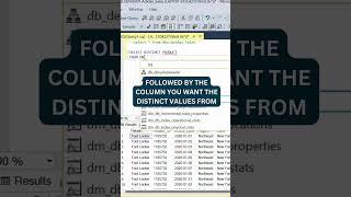 Get Unique Values from your column using DISTINCT IN SQL | SQL Shorts