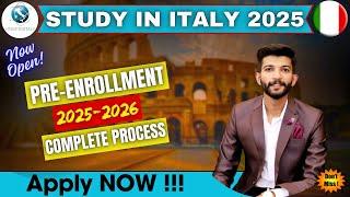 How to do Pre enrollment for Italy | Pre enrolment 2025-2026 | Universitaly Portal Italy Full Guide