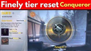 Finely tier reset in Pubg mobile lite | pubg lite all id platinum tier | conqueror rank lush start