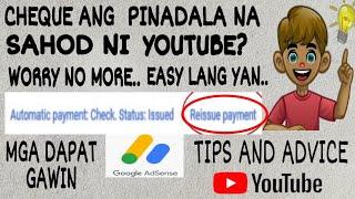 PAANO MAKUHA ANG SAHOD SA YOUTUBE NA CHEQUE OR NAKA AUTOMATIC CHECK PAYMENT.