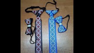 Tie and bow tie for boys from ribbons/ Галстук и галстук-бабочка для мальчиков из лент