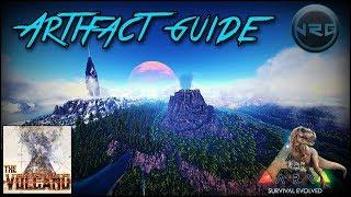 The Volcano Map All 14 Artifact & Cave Locations!! Ark Survival Evolved
