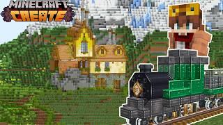 Building a TRAIN DEPOT in the Minecraft Create Mod