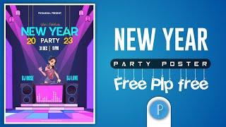 Make New Year 2023 Poster In Pixellab | Party Banner | Pixellab  Plp File