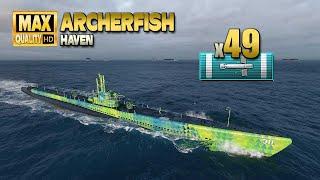 Submarine Archerfish with 49 torpedo hits - World of Warships