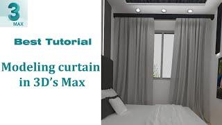 Creating Curtain in #3DsMax Tutorial | Cloth Modifier | Modeling Curtain