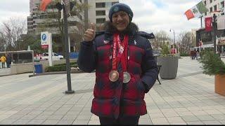 Georgia Olympian Elana Meyers Taylor enjoys Atlanta's St. Patrick's Day parade