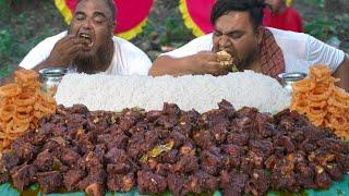 Two Giant Guy Eating 8 KG Beef Mezbani, 8 KG Rice & 5 KG Jalebi - Royall Eating Show of Two Guys