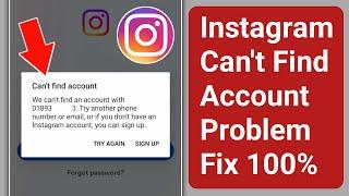 Instagram Can't Find Account Problem | How to Fix Can't Find Account Instagram Problem Solve
