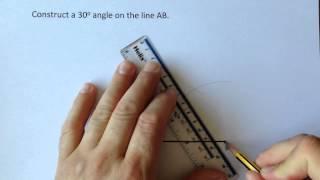 Construct a 30 degree angle