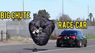 Race Car Pulls Parachute On The Streets