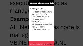 Managed And Unmanaged Code | #csharp #dotnet #code