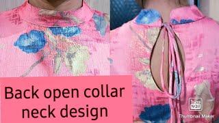 Back open collar neck cutting and stitching I #collarneckkurti #backopencollarneck