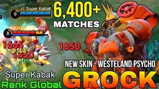 Wasteland Psycho Grock New SPECIAL Skin Gameplay - Top Global Grock by Super Kabak - Mobile Legends