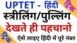 UPTET #हिंदी स्त्रीलिंग पुल्लिंग (लिंग) ट्रिक देखते ही पहचाने UPTET HINDI STRILING PULLING TRICK TET