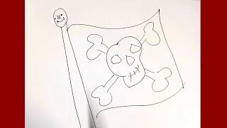 How to draw a pirate flag | Drawing is fun