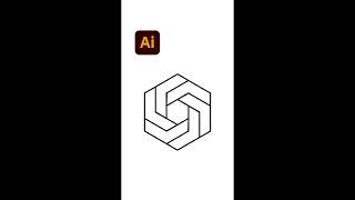 Geometric symmetrical logo illustration - Illustrator tips #shorts - Design.lk