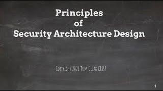 Security Architecture Design Principles - CISSP