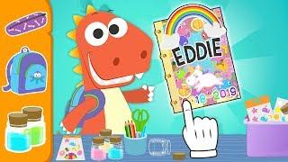 Aprende con Eddie a decorar la agenda escolar  DIY Eddie el dinosaurio Vuelta al cole