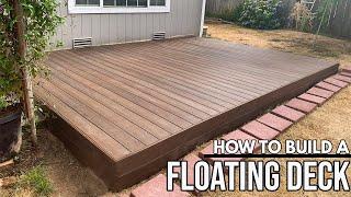 How To Build A Floating Deck For Beginners! EASY DIY Floating Composite Vinyl Deck Install!