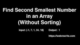 Find Second Smallest Number in an Array : Java Code