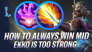 HOW TO WIN MID LANE EVERY GAME! EKKO IS TOO GOOD RIGHT NOW! | RiftGuides | WildRift