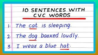 SENTENCES WITH CVC WORDS | 5 | 10 CVC SENTENCES | IN ENGLISH GRAMMAR | SIMPLE SENTENCES