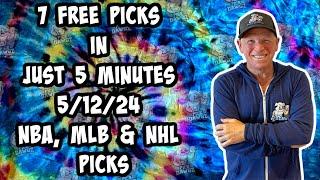 NBA, MLB, NHL Best Bets for Today Picks & Predictions Sunday 5/12/24 | 7 Picks in 5 Minutes