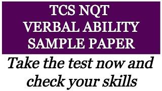 TCS NQT 2021 Preparation | Verbal Ability Sample Test Paper | Questions and Answers