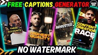 2 secret websites for free CAPTIONS without watermark | Best HINDI auto caption generator 2024