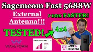  BIG IMPROVEMENT - Sagemcom Fast 5688W - T-Mobile 5G Home Internet - External Waveform Antenna Test