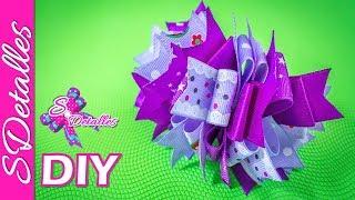 How to make Ribbon Bows: Pompom bow #2 | Video# 105 | SDetalles | DIY