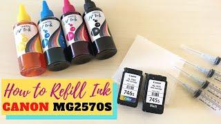 DIY Ink refill for Canon PIXMA MG2570s cartridge using 20 pesos DYE UV Ink from SHOPEE | 745s 746s