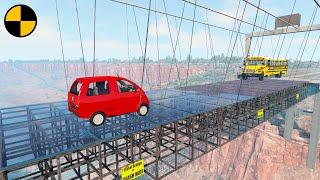 Cars vs Glass Bridge  BeamNG.Drive