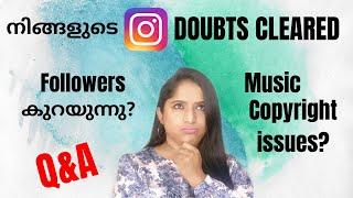 WHY IG FOLLOWERS DECREASING | Instagram Doubts cleared in Malayalam | Q n A your questions answered