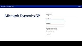 Microsoft Dynamics GP 2018 Web Client