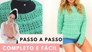 BLUSA DE TRICÔ PASSO A PASSO - Tricô Fácil por @blogbyday   | Projeto #293