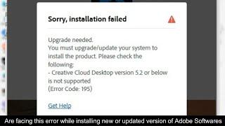 ERROR Code 195/ Easy Fix for all Adobe Software Applications  2023 | How to fix error 195