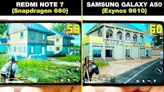 REDMI NOTE 7 (Snapdragon 660) vs SAMSUNG GALAXY A50 (Exynos 9610) СРАВНЕНИЕ В ИГРАХ! GAME TEST